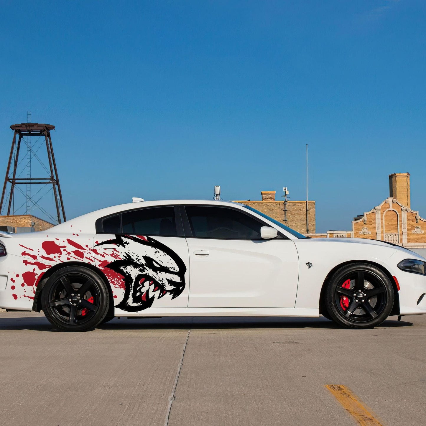 Hellcat Decal Sticker for Challenger, Charger, Durango SRT. Blood Splatter Car Decal. #6993