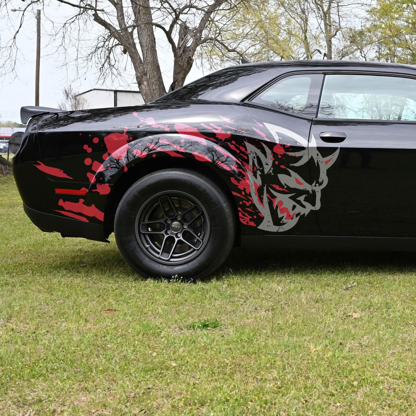 Demon Decal Sticker for Dodge Challenger SRT. Blood Splatter Car Decal. #6994