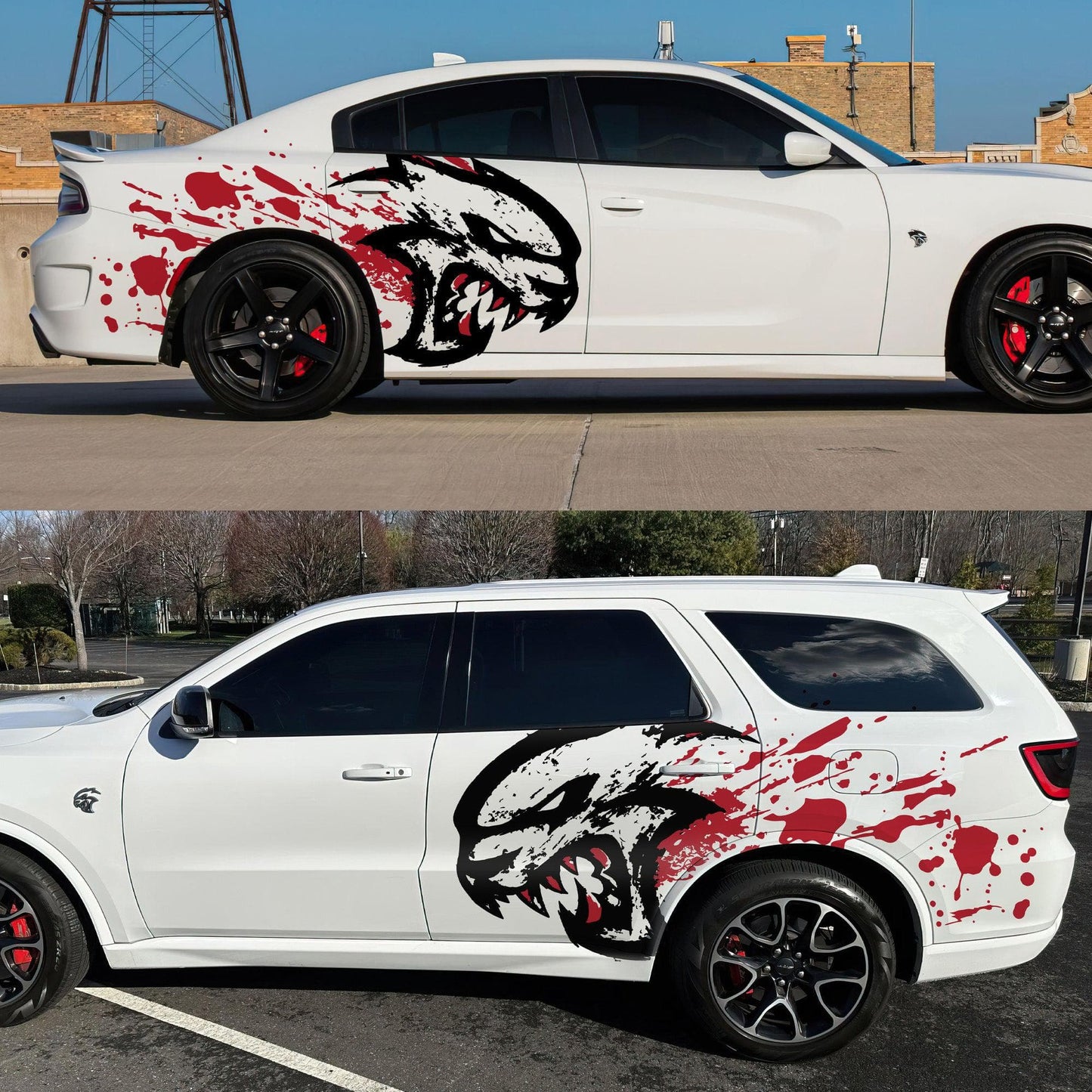 Hellcat Decal Sticker for Challenger, Charger, Durango SRT. Blood Splatter Car Decal. #6993