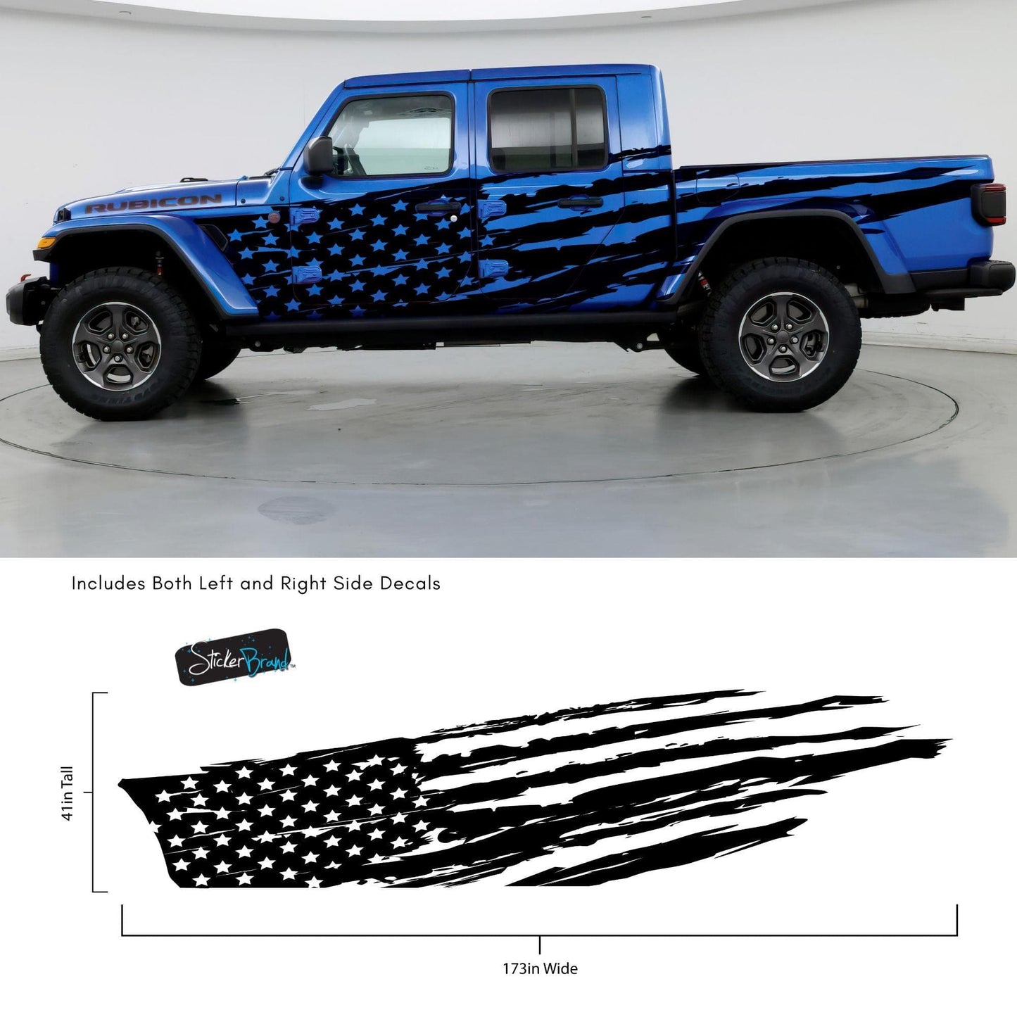 USA Flag Truck Decal Sticker. #6845