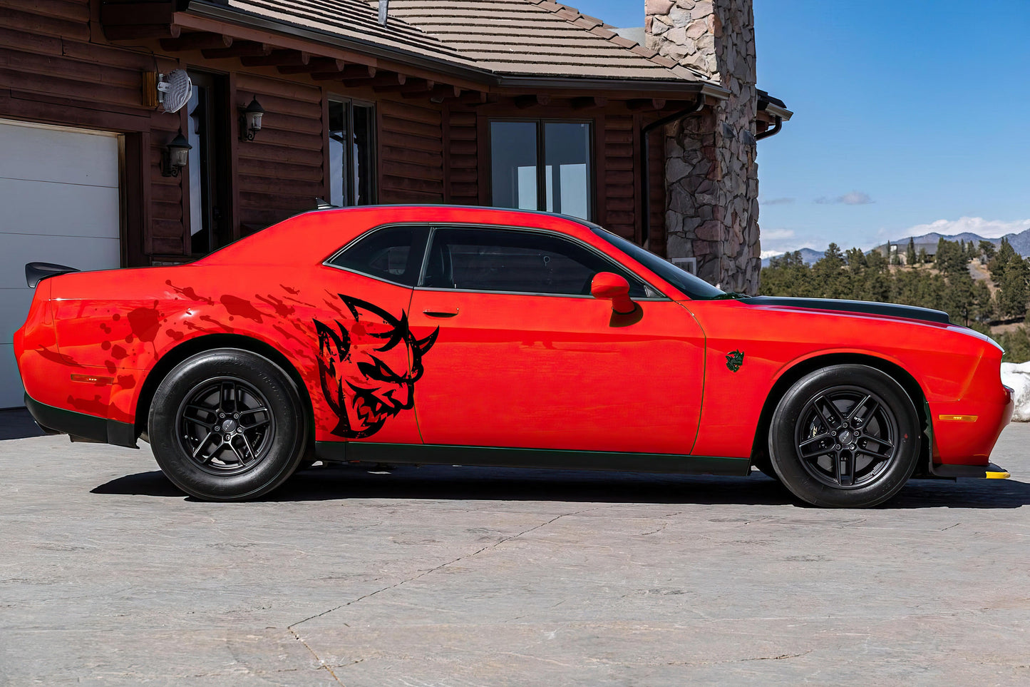 Demon Decal Sticker for Dodge Challenger SRT. Blood Splatter Car Decal. #6994
