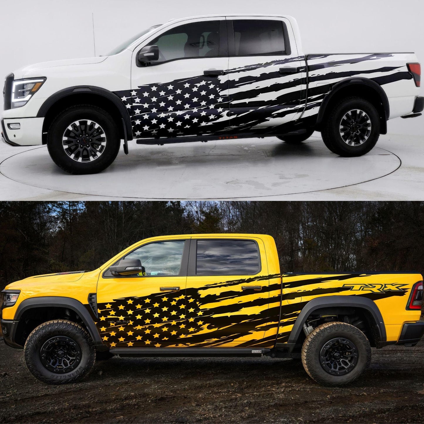 USA Flag Truck Decal Sticker. #6845