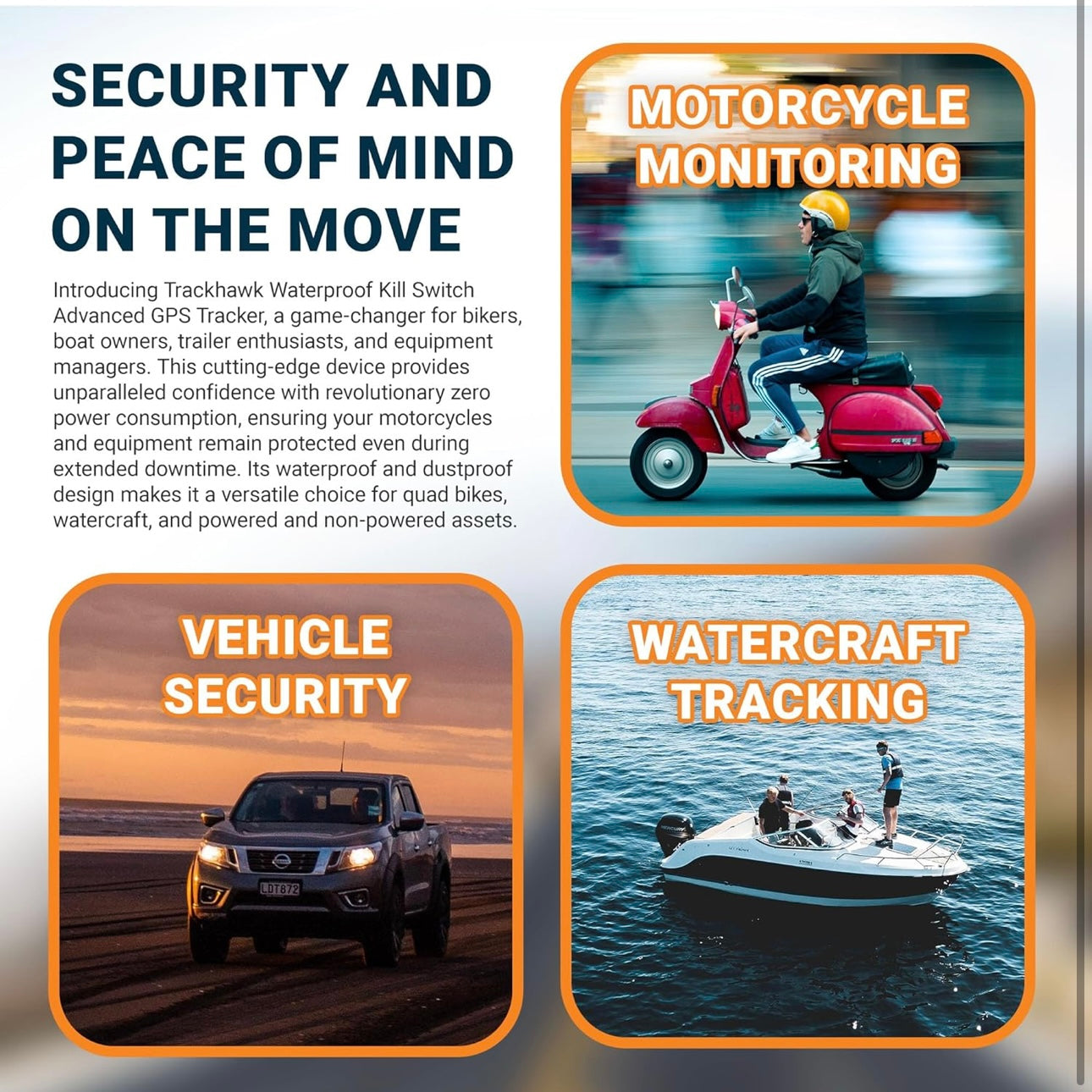 Motorcycle, ATV, Off-Road Trackhawk Waterproof GPS KillSwitch – Marine Grade IP67 Rated